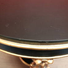 Load image into Gallery viewer, x SOLD Vintage Italian Two-tier Side Table with Tri-leg Base, Black Ebonised Lamp Table B11249
