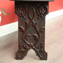 Load image into Gallery viewer, x SOLD Antique English Table, Lamp Side Table Japanese Dragon Relief Carving to seat. B9746
