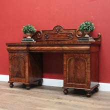 Load image into Gallery viewer, x SOLD Antique English Mahogany Sideboard Antique Inverted Twin Pedestal Sideboard B10984
