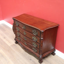 Load image into Gallery viewer, x SOLD Vintage French Mahogany 4 Drawer Carved Bedroom Hallway Chest of Drawers Cabinet B10704
