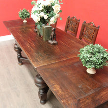 Load image into Gallery viewer, x SOLD Antique French Table, French Oak 2 Leaf Extension Dining Kitchen Table Stretcher B10449
