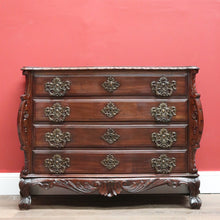 Load image into Gallery viewer, x SOLD Vintage French Mahogany 4 Drawer Carved Bedroom Hallway Chest of Drawers Cabinet B10704
