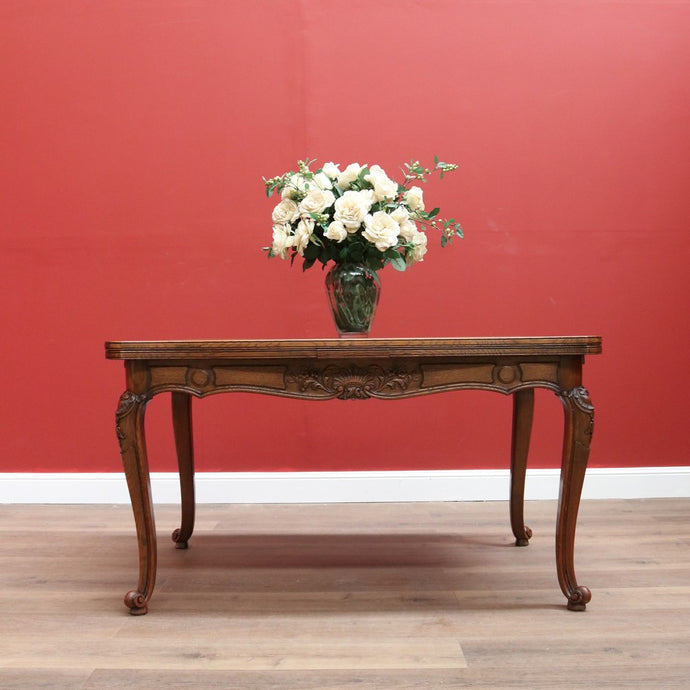 Antique French Oak 2 Leaf Extension Dining Table, Kitchen Table with 2 Leaves B10688