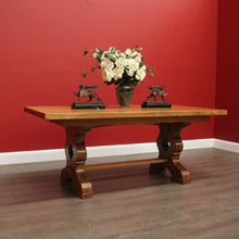 Load image into Gallery viewer, x SOLD Antique French Oak Refectory Table Dining Table Church Gothic Quatrefoil Shape to Pedestal B10317
