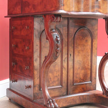 Load image into Gallery viewer, x SOLD Antique English Davenport Leather Top Desk, Writing Desk, Storage Locks and Keys B11003
