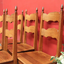 Load image into Gallery viewer, x SOLD Set of 6 Dining Chairs, Antique French Oak Kitchen Chairs, Ladder Back Chairs B10504
