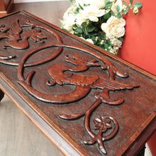 Load image into Gallery viewer, x SOLD Antique English Table, Lamp Side Table Japanese Dragon Relief Carving to seat. B9746
