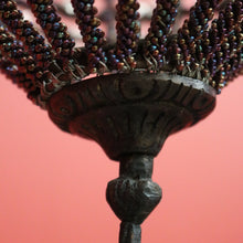 Load image into Gallery viewer, x SOLD Vintage French Basket Chandelier, Brass, Glass and Beads, Ceiling Light Shade. B10380

