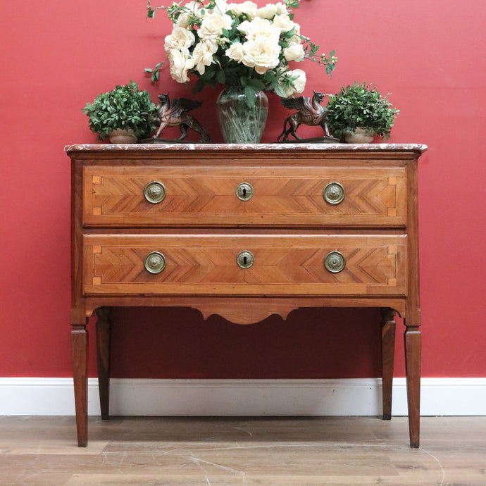 Antique French Hall Cupboard, Hall Chest, Marble Top Chest of Drawers, Cabinet B11010