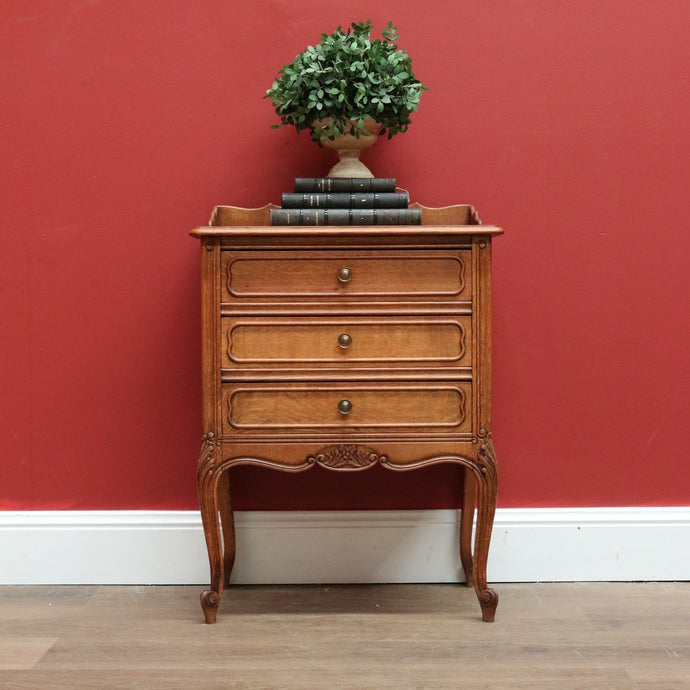 Antique French Chest of Drawers 3 Drawer Lamp Table, Bedside Cabinet Side Table B10686