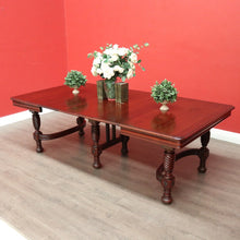 Load image into Gallery viewer, x SOLD Antique French Mahogany Dining Table, Kitchen Table with 3 Extension Leaves. B9874
