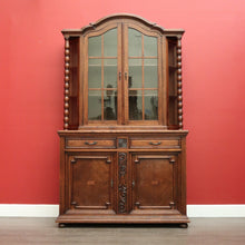 Load image into Gallery viewer, x SOLD Antique French Oak China Cabinet, 2 Height Bookcase with Turned Columns Buffet. B10214
