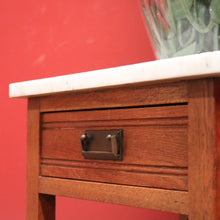 Load image into Gallery viewer, Antique French Bedside Table, Lamp or Side Table, Marble Top and Brass Handles B10915
