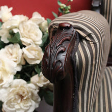 Load image into Gallery viewer, x SOLD Antique English Grandfather Chair, Walnut and Fabric Grandfather Armchair Seat B10989
