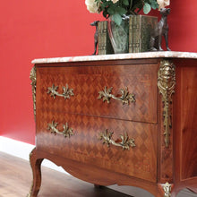 Load image into Gallery viewer, x SOLD Antique French Chest of Drawers, Walnut and Marble 2 Drawer Hall Cabinet Chest B10548
