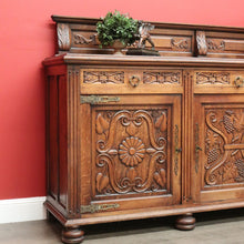 Load image into Gallery viewer, x SOLD Antique Sideboard, French Oak 3 Door, Drawer Sideboard Buffet Cabinet Cupboard B10294
