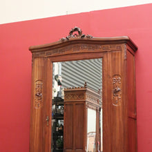 Load image into Gallery viewer, x SOLD Antique French Armoire, French Walnut Linen Press, Hall Cabinet Bevelled Mirror B10830
