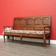 Load image into Gallery viewer, x SOLD Antique Georgian Oak Settle, Hall Chair, English Oak Bench Seat or Arm Chair. B9673
