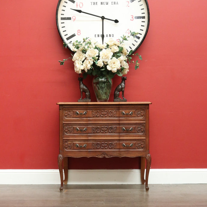 Vintage French Oak Chest of Drawers, Hall Cabinet Bedside Table, Foyer Cupboard B10199