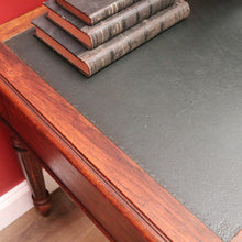 Load image into Gallery viewer, x SOLD Antique French Oak and Leather Office Desk, 4 Drawer Office Desk with Turned Leg B10722
