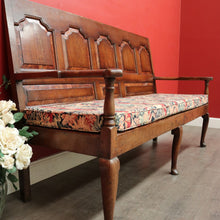 Load image into Gallery viewer, x SOLD Antique Georgian Oak Settle, Hall Chair, English Oak Bench Seat or Arm Chair. B9673
