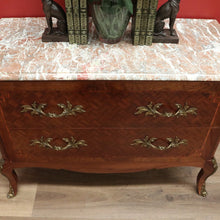 Load image into Gallery viewer, x SOLD Antique French Chest of Drawers, Walnut and Marble 2 Drawer Hall Cabinet Chest B10548
