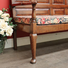 Load image into Gallery viewer, x SOLD Antique Georgian Oak Settle, Hall Chair, English Oak Bench Seat or Arm Chair. B9673
