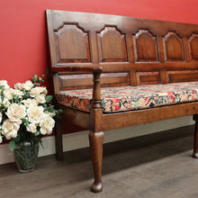Load image into Gallery viewer, x SOLD Antique Georgian Oak Settle, Hall Chair, English Oak Bench Seat or Arm Chair. B9673
