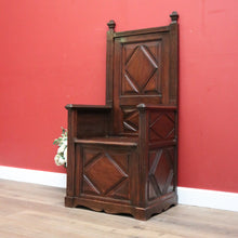 Load image into Gallery viewer, x SOLD Antique French Armchair, Priests Chair, Gothic Church Entry Foyer Chair B11086
