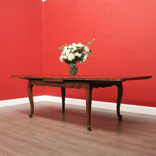 Load image into Gallery viewer, x SOLD Antique French Oak 2 Leaf Extension Dining Table Parquetry Top Kitchen Table. B10335
