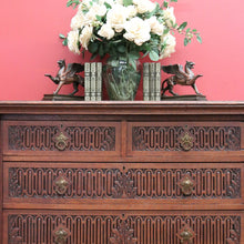 Load image into Gallery viewer, x SOLD Antique French Chest of Drawers, French Oak and Brass Carved Hall Chest Cabinet B10882
