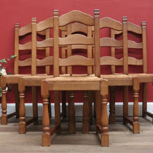 Load image into Gallery viewer, x SOLD Antique French Dining Chairs x 6, Set of Six Antique French Oak and Rush Chairs B10958
