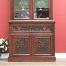 Load image into Gallery viewer, x SOLD Antique English Walnut Secretaire Bookcase, Antique Bookcase Bureau Desk B10999
