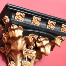 Load image into Gallery viewer, x SOLD Antique French Church Wall Sconce, Black and Gilt Wall Bracket, Statue Holder #2 B10463
