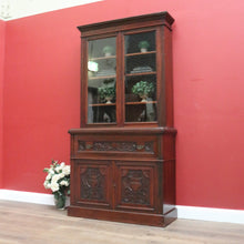 Load image into Gallery viewer, x SOLD Antique English Walnut Secretaire Bookcase, Antique Bookcase Bureau Desk B10999
