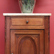 Load image into Gallery viewer, x SOLD Antique French Walnut and Onyx Top Bedside Cabinet, Lamp, Side or Bedside Table B10906
