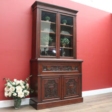 Load image into Gallery viewer, x SOLD Antique English Walnut Secretaire Bookcase, Antique Bookcase Bureau Desk B10999
