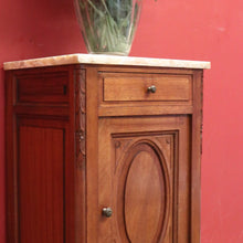Load image into Gallery viewer, x SOLD Antique French Walnut and Onyx Top Bedside Cabinet, Lamp, Side or Bedside Table B10906
