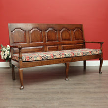 Load image into Gallery viewer, x SOLD Antique Georgian Oak Settle, Hall Chair, English Oak Bench Seat or Arm Chair. B9673
