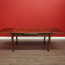 Load image into Gallery viewer, x SOLD Antique French Oak 2 Leaf Extension Dining Table Parquetry Top Kitchen Table. B10335
