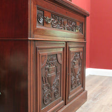 Load image into Gallery viewer, x SOLD Antique English Walnut Secretaire Bookcase, Antique Bookcase Bureau Desk B10999
