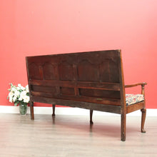 Load image into Gallery viewer, x SOLD Antique Georgian Oak Settle, Hall Chair, English Oak Bench Seat or Arm Chair. B9673
