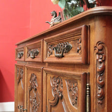 Load image into Gallery viewer, x SOLD Antique French Oak Sideboard, French 3 Door 3 Drawer Sideboard Cabinet Cupboard B10318
