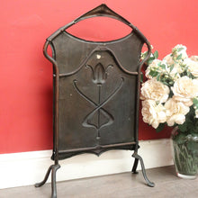 Load image into Gallery viewer, x SOLD Antique French Art Nouveau Fire Screen, Copper Fire Screen with Handles. B10390
