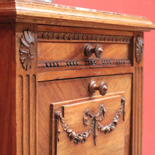 Load image into Gallery viewer, x SOLD Antique French Walnut and Marble Top Lamp Table, Bedside Cabinet, Bedside Tables B10836

