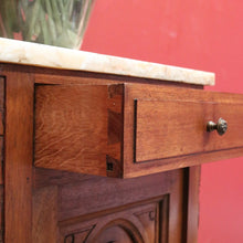 Load image into Gallery viewer, x SOLD Antique French Walnut and Onyx Top Bedside Cabinet, Lamp, Side or Bedside Table B10906
