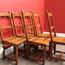 Load image into Gallery viewer, x SOLD Set of 6 Dining Chairs, Antique French Country Farmhouse Dining Kitchen Chairs B10483
