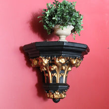 Load image into Gallery viewer, x SOLD Antique French Church Wall Sconce, Black and Gilt Wall Bracket, Statue Holder #1 B10462
