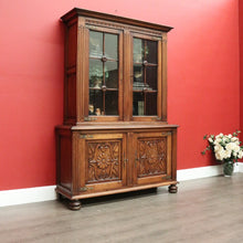 Load image into Gallery viewer, x SOLD Antique French China Cabinet, French Oak and Glass Display Cabinet Bookcase B10295
