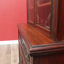 Load image into Gallery viewer, x SOLD Antique English Walnut Secretaire Bookcase, Antique Bookcase Bureau Desk B10999
